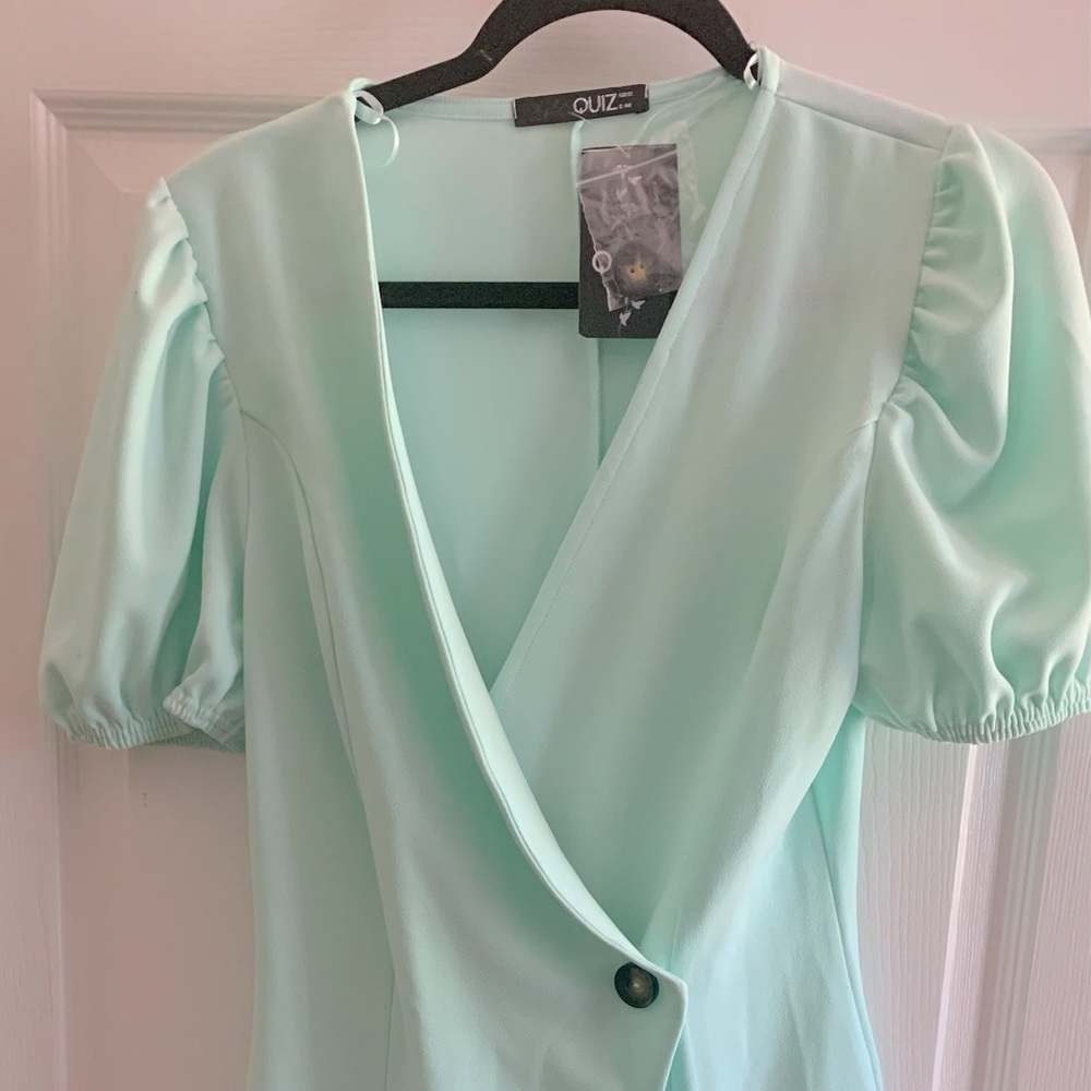 Asymmetrical button front mini dress